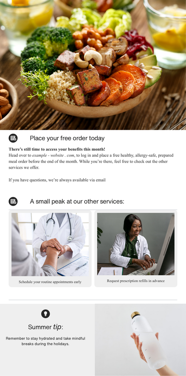 Example reminder email design